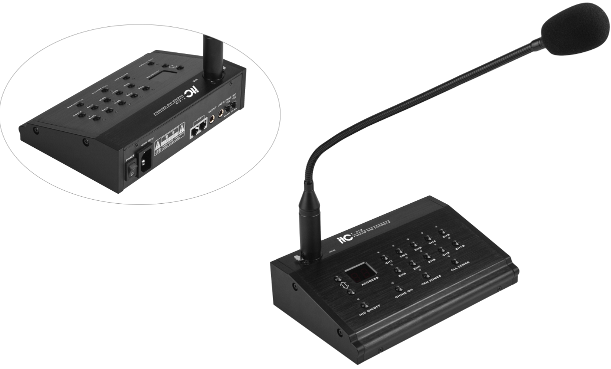 ITC T-218 Paging Microphone ไมโครโฟนเรียกโซนระบบเสียงตามสาย