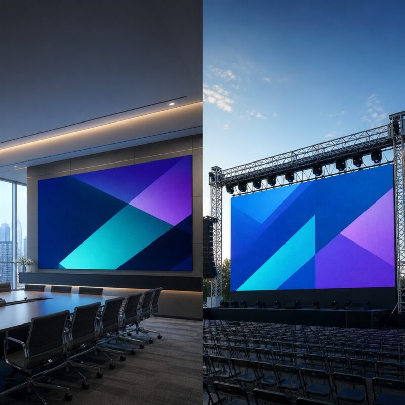 เปรียบเทียบจอ LED Full Color ภายในและภายนอกสำหรับห้องประชุมและงานกลางแจ้ง