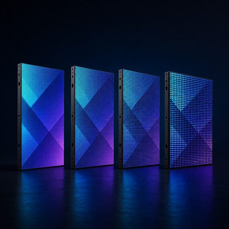 แผงจอ LED ที่มี Pixel Pitch แตกต่างกันตั้งแต่ละเอียดถึงระยะห่างมาก