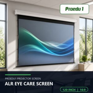 Proedu1 ALR Eye Care Screen 120 Inch 16:9 จอสู้แสงถนอมสายตา พร้อมโลโก้ Proedu1 ขนาด 120 นิ้ว อัตราส่วน 16:9