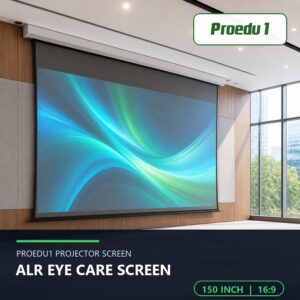 Proedu1 ALR Eye Care Screen 150 Inch 16:9 จอสู้แสงถนอมสายตา พร้อมโลโก้ Proedu1 ขนาด 150 นิ้ว อัตราส่วน 16:9