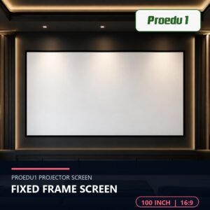 Proedu1 Fixed Frame Projector Screen 100 Inch 16:9 พร้อมโลโก้ Proedu1 ขนาด 100 นิ้ว อัตราส่วน 16:9