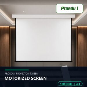Proedu1 Motorized Projector Screen 180 Inch 4:3 พร้อมโลโก้ Proedu1 ขนาด 180 นิ้ว อัตราส่วน 4:3