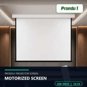Proedu1 Motorized Projector Screen 200 Inch 16:10 พร้อมโลโก้ Proedu1 ขนาด 200 นิ้ว อัตราส่วน 16:10